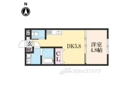 パークス京都東山(1DK/3階)の間取り写真