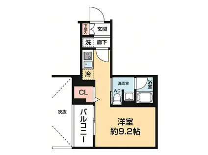 AZEST阪東橋II(ワンルーム/5階)の間取り写真