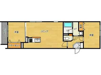 ラフレンテ(2LDK/4階)の間取り写真