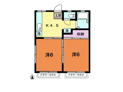 ドエル330(2K/2階)の間取り写真