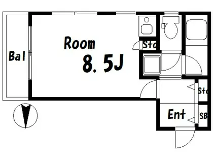 マインハイムII(ワンルーム/2階)の間取り写真