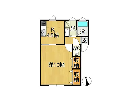 レジデンス南柳町(1K/1階)の間取り写真