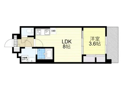 ALIVIS緑橋(1LDK/4階)の間取り写真