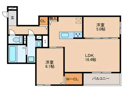 RETREAT25(2LDK/2階)の間取り写真