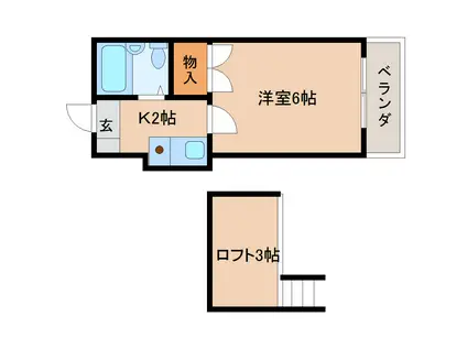 レオパレス南紀寺町(1K/2階)の間取り写真