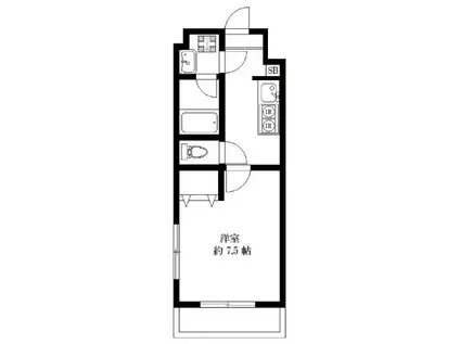ＪＲ中央線 東小金井駅 徒歩8分 3階建 築20年(1K/3階)の間取り写真