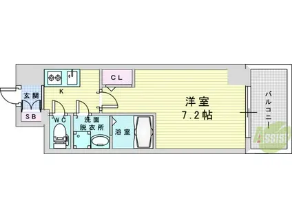 S-RESIDENCE大和田ALINE(1K/5階)の間取り写真