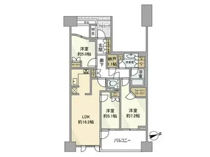 THE目黒桜レジデンス 5階(3LDK/5階)の間取り写真