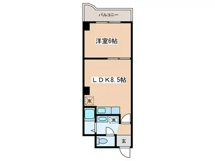 ウインダムコート(1LDK/7階)の間取り写真