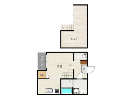 イーストガーデンヒルズ九産大前(1K/1階)の間取り写真