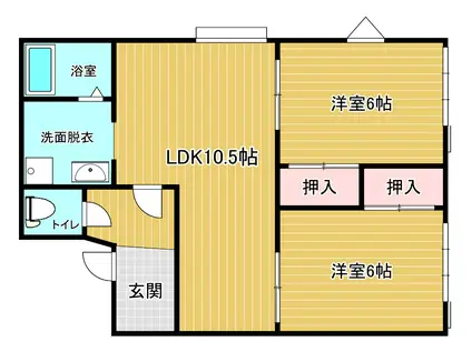 アーバンワコー(2LDK/2階)の間取り写真