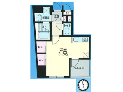 エクラタン恵比寿(ワンルーム/2階)の間取り写真