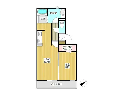 アリス京町壱番館(1LDK/1階)の間取り写真