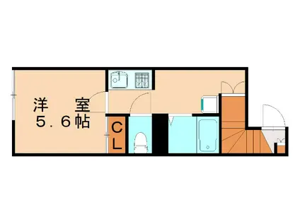 レオネクスト新生II(1K/1階)の間取り写真