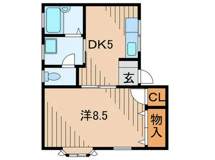 ALPHA HOME(1DK/3階)の間取り写真