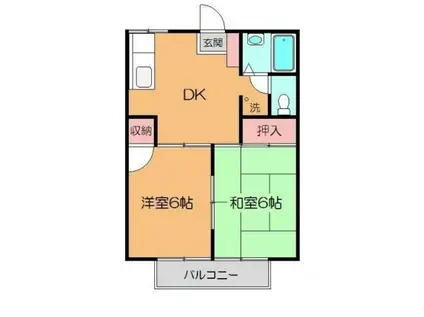 メゾンラフィーヌ(2DK/2階)の間取り写真