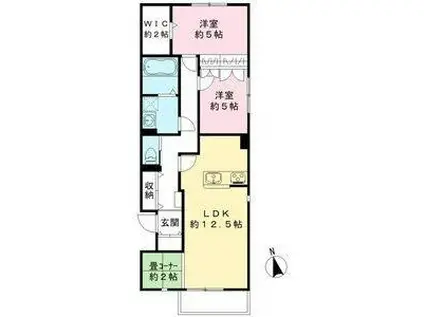 ユアメゾン速(2LDK/2階)の間取り写真