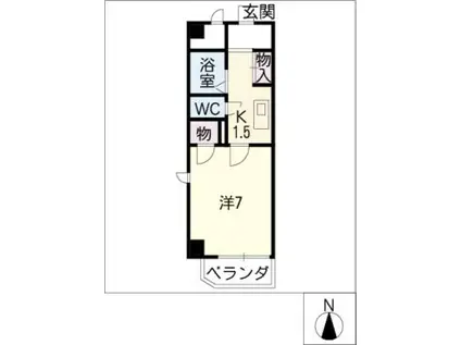 エクセルフジタ(1K/3階)の間取り写真