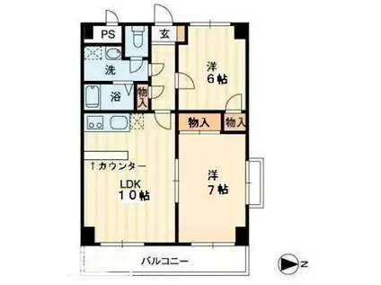 グレースタワー(2LDK/11階)の間取り写真