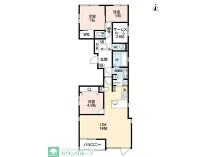 URNA SANDS(3LDK/4階)の間取り写真