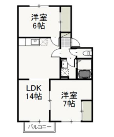プレベルジュB(2LDK/2階)の間取り写真