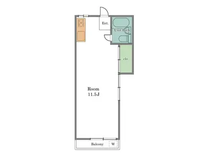 第二三菱荘(ワンルーム/1階)の間取り写真