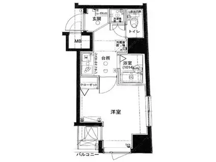 FORTUNA文京後楽園(1K/7階)の間取り写真