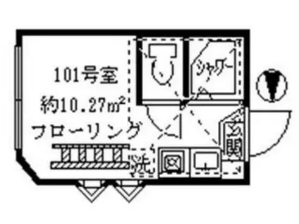 フェリスコーラス(ワンルーム/1階)の間取り写真