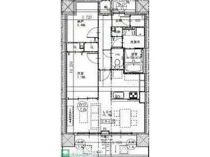 さくらHILLS ROKUBAN PLATINUM RESIDENCE(2LDK/6階)の間取り写真