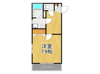 サンパティーク(1K/3階)の間取り写真