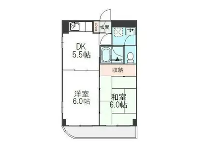 エステートマリン(2DK/3階)の間取り写真