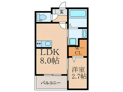 PLUS A HAKATA(1LDK/3階)の間取り写真