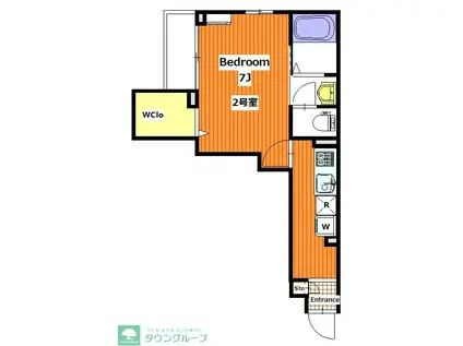 ルミナーレ(1K/2階)の間取り写真