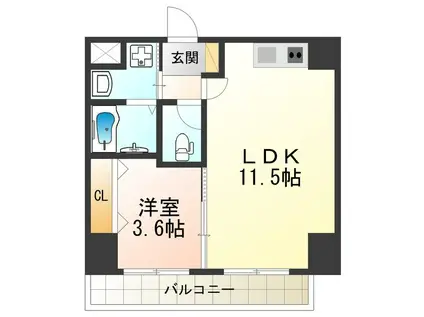KIKYOFLAT S(1LDK/6階)の間取り写真
