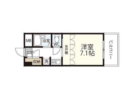 プレディアスタイル観音(1K/3階)の間取り写真