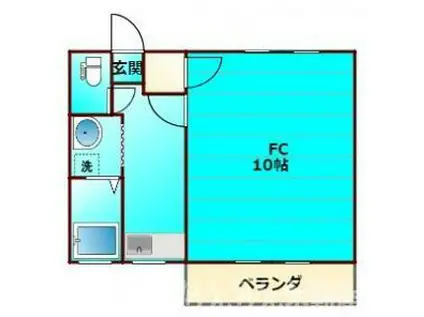 メゾン・デ・レヴ(1K/1階)の間取り写真