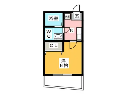 CASA BIANCA(1K/1階)の間取り写真