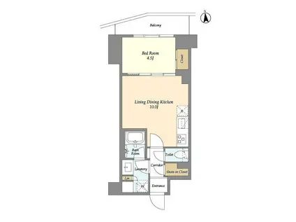 コンフォリア竹ノ塚イースト(1LDK/6階)の間取り写真