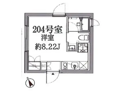 ミレドゥーエ三軒茶屋I(ワンルーム/3階)の間取り写真