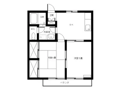 サンフラワー(2DK/2階)の間取り写真