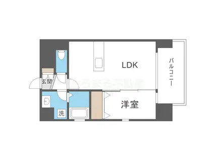 ALZA北堀江(1LDK/2階)の間取り写真