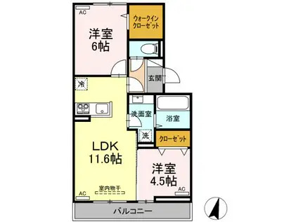 アーバンライフヒロ(2LDK/1階)の間取り写真