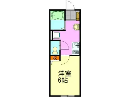 S COURT(1K/2階)の間取り写真