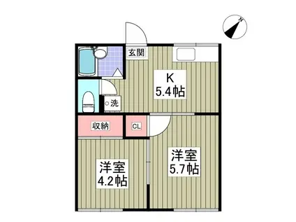 リブレス佐倉 II(2K/1階)の間取り写真