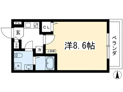 グランレスト西院(1K/4階)の間取り写真