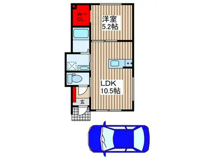 パンサラッサ(1LDK/1階)の間取り写真