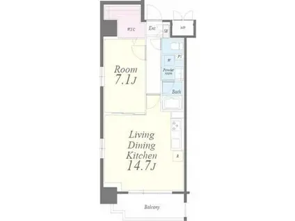 TERA HAUS(1LDK/9階)の間取り写真