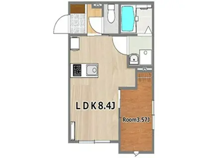 PORT TOWN(1LDK/3階)の間取り写真