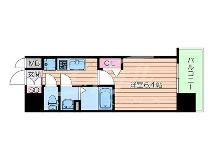 プレサンス梅田ヴェルテ(1K/10階)の間取り写真