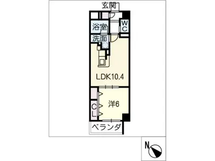 STANZA神村(1LDK/3階)の間取り写真